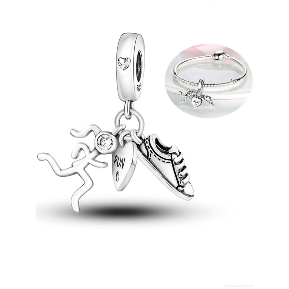 NWOT Running Girl Silver Pandora Fit Charm